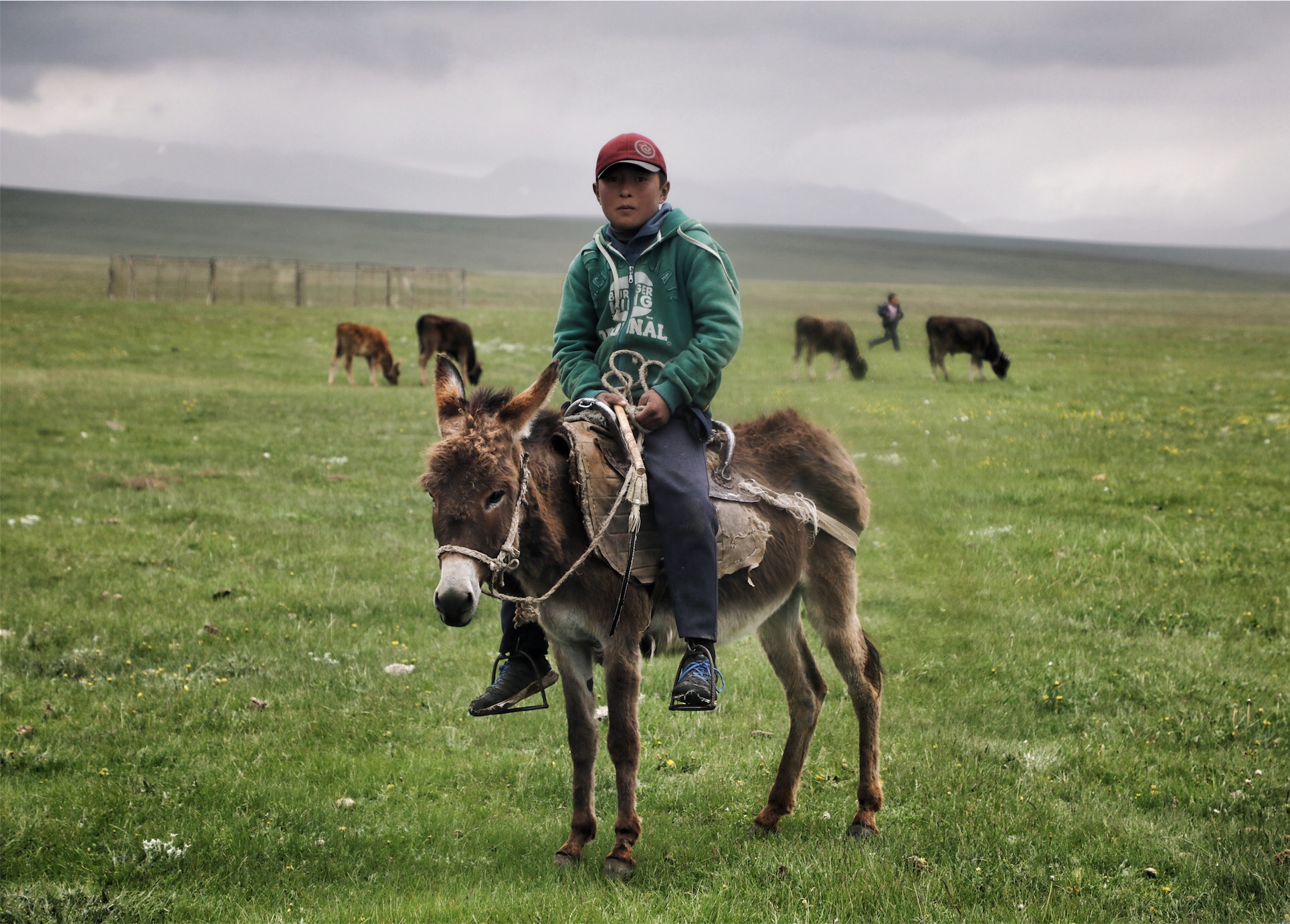 Boy and his donkey - Kyrgyzstan.