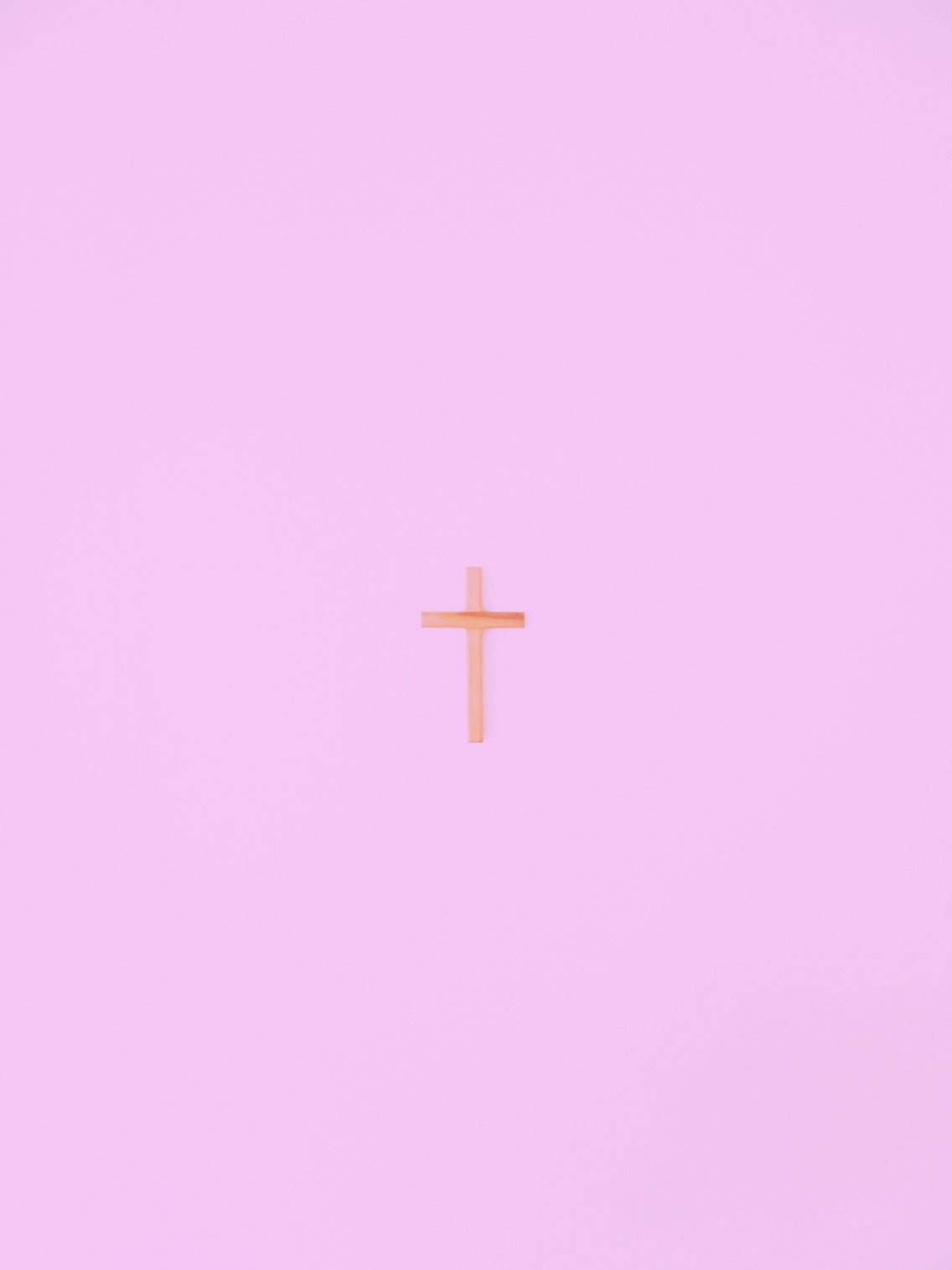 Alone Cross Pink Aesthetic Space Simple Minimal