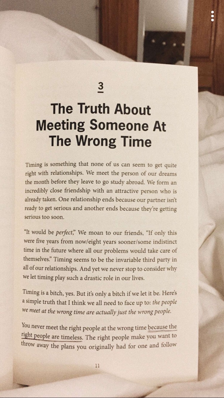 The truth about meeting someone at the wrong time book