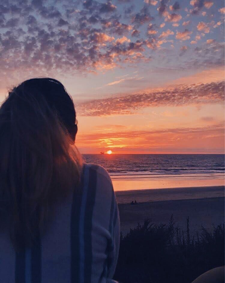 Sunset Girl Aesthetic Vsco Cute Summer Sunrise Beach Ocean