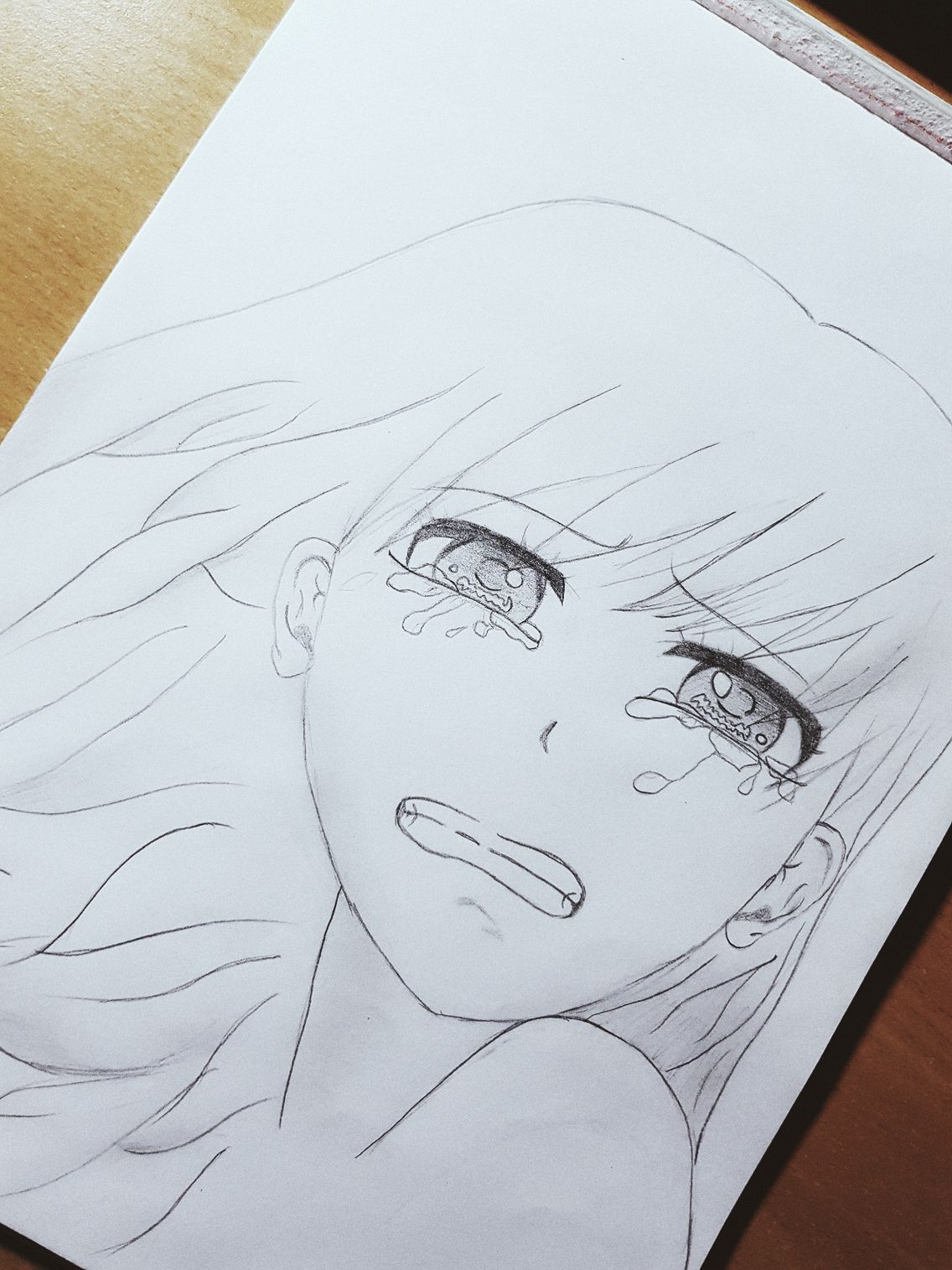 drawing #anime #crying #art | xtamana | VSCO